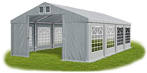 Partyzelt 6x8m wasserdicht grau Zelt 560g/m² PVC Plane Hochwertigeszelt Gartenzelt Summer SD - Faltpavillon, Gartenpavillon, Pavillon, Lagerzelt, Gartenhaus, Zeltgarage, Garagenzelt - Partyzelt