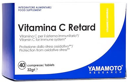YAMAMOTO RESEARCH Vitamina C Retard 500 40 Compresse, Integratore Alimentare di Vitamina C a Lento Rilascio, Supporta il Sistema Immunitario e Protegge dallo Stress Ossidativo
