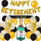 JOYMEMO Happy Retirement Luftballons Partydekorationen Schwarzgold Bier Champagner Luftballons Schärpe für Retirement Party Pack