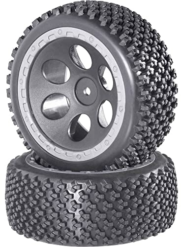 Reely 1:10 Buggy Kompletträder Rally Loch-Design Grau 2 St.