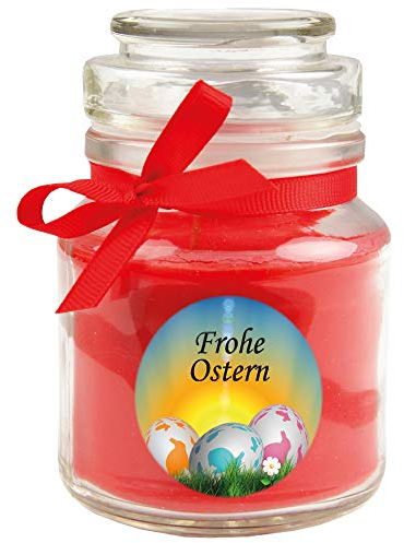 HS Candle Duftkerze als Ostergeschenk (Rosen-Duft), Design: Ostereier - Kerze als Osterdeko - 120g. Wachs mit ca. 30 Stunden Brenndauer