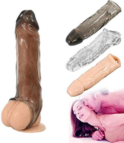 HWXDH Pennis Extender Verlängerung, Ultra-Realistische Fantasy Penisvergrößerung Penishülle TPE Penis Sleeve Männlichen Wiederverwendbare Kondome Dick Dildo Erotik Sexspielzeuge,B.