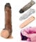 HWXDH Pennis Extender Verlängerung, Ultra-Realistische Fantasy Penisvergrößerung Penishülle TPE Penis Sleeve Männlichen Wiederverwendbare Kondome Dick Dildo Erotik Sexspielzeuge,B.