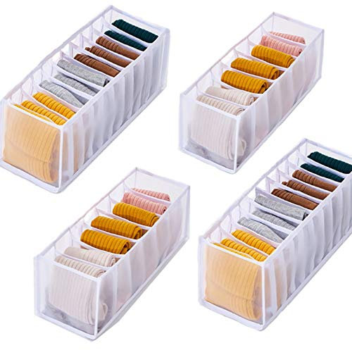 Tosoda Organizador de Ropa Interior para Cajones Cajas Plegables de Malla de Tela para Pantalones Ropa Interiores Calcetiones Medias