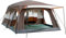 KTT Extra großes Zelt für 12 Personen (Stil-B), Familienhüttenzelte, 2 Zimmer, gerade Wand, 3 Türen und 3 Fenster mit Netz, wasserdicht, doppellagig, großes Zelt für Outdoor, Picknick, Camping,