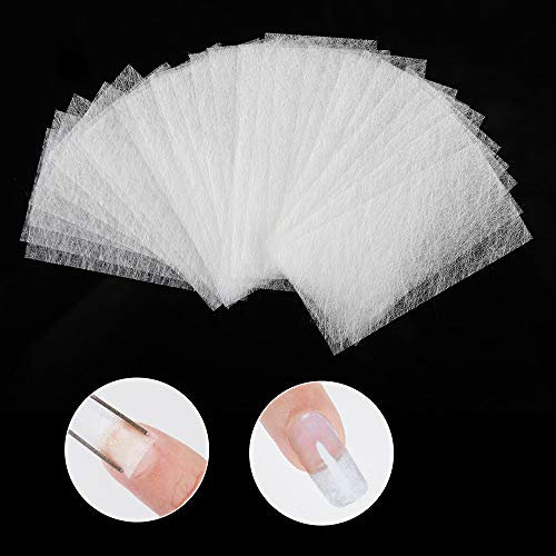 Chilits 50 Pieces Fiberglass Nail Extension Fiber Silk Fiberglass Edge Nails Silk Extension Strip Fiberglass Extension Nails Gel Kit for DIY Nail Art Home and Salons