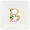 La Porcellana Bianca - Piattino Quadrato Lettera B - Arredo Casa, Cucina - Linea Adorato - Idea Regalo - Porcellana - 10x10xh1,5 cm