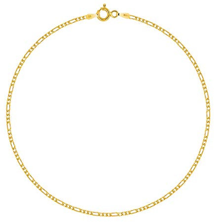 PLANETYS - Bracelet Maille Figaro (1+3) Argent 925/1000 Plaqué Or jaune 18 Carats Largeur 1.5 mm Longueur: 20 cm