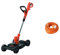 BLACK+DECKER Outil 3-en-1 Filaire 550W : Coupe-Bordures, Dresse-Bordures et Tondeuse, 30 cm, Outil Polyvalent avec 2 Poignées et Roue de Guidage & Zenitech - Prolongateur 16A HO5VV-F 2x1,5 Orange 25m