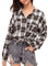 Aurlust Chemise à carreaux pour femme - Décontractée - Tendance - En flanelle - Col rabattable - Oversize - À carreaux - Pour femme, marron, M