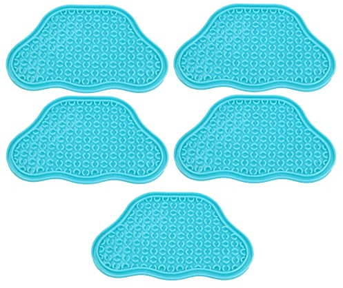 AB Tools 5PK Blue Interactive Dog Slow Lick Mat With Suction Cups Food Accessories