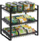 YMYNY 3-Tier Can Rack Organizer, Multifunctional Can Storage Dispenser, Holds Up to 36 Cans, Stacking Rack Holder for Kitchen Cabinets, Countertops, Pantry, Small Spaces, Black, HSR001H