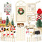 Qanmua 51 Stück Wichteltür Set, Weihnachten Elfentür, Wichtel Zubehör Im Dunkeln Leuchten, Backset, Baustelle, Adventskalender, Miniatur Wichtel Zubehör, Weihnachtsdekoration, DIY Geschenk für Kinder