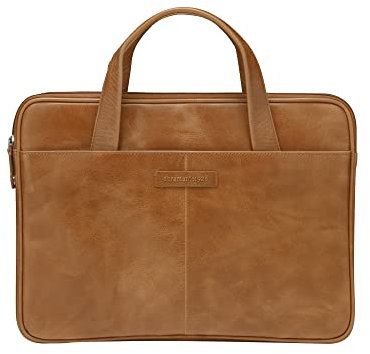 dbramante1928 - Silkeborg Laptoptasche für Damen & Herren 15 Zoll - Tasche mit zwei strukturierten Ledergriffen - Aus robustem, hochwertigem Vollnarbenleder - Golden Tan N.E. (2nd Gen)