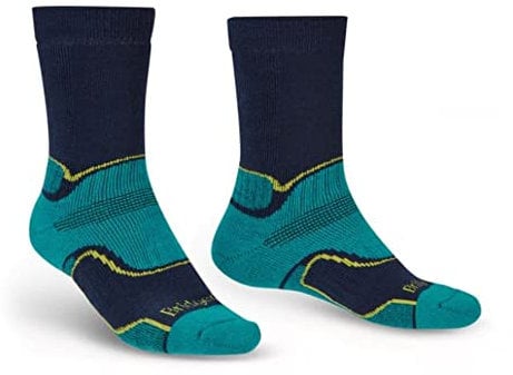 Bridgedale HIKE Midweight Merino Performance Boot Original-Men's- Large-Petrol/Navy