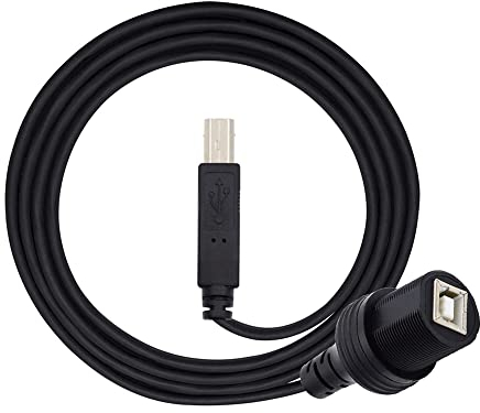 NFHK USB2.0 Standard-B-Stecker auf Buchse, wasserdicht, staubdicht, 480 Mbit/s, 1 m, Verlängerungskabel, Auto-Schalttafelmontage-Design