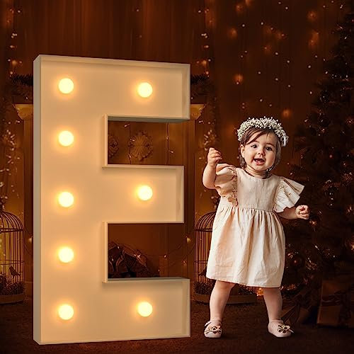 Tongjoy 90 cm große Festzelt-Buchstaben, große Festzelt-Buchstaben, DIY riesige Buchstaben für Babyparty, Geburtstagsparty, Hintergrunddekorationen, leuchtende Buchstaben für Hochzeitsdekoration,