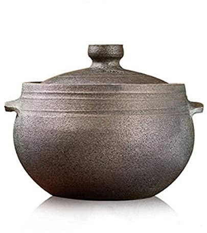 Cacerola de Arcilla para cocinar Olla de Barro Horno holandés-Almacenamiento de Calor y Ahorro de energía Saludable y duradero-5L Happy Life