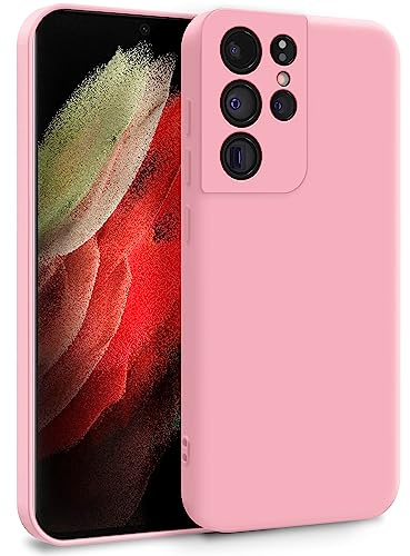 MyGadget Coque pour Samsung Galaxy S21 Ultra - Case TPU Souple & Soft avec Doublure Microfibre - Cover Protection Extra Fine & Légère Rose Clair