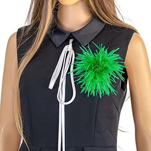 SYSUII Broche en plumes naturelles pour femme - Broche en plume - Broche en plume - Broche en forme de fleur - Accessoire de robe - Fascinators, costumes, décoration de tête pour mariage, fête,