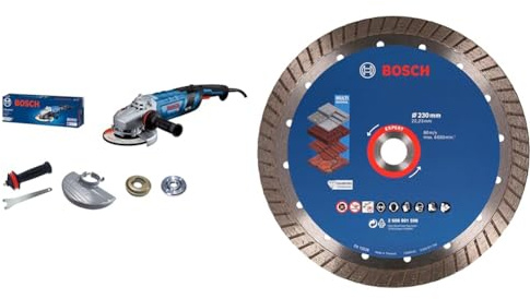 Bosch Professional kabelgebundener Winkelschleifer GWS 30-230 PB + 1x EXPERT MultiMaterial Diamanttrennscheibe (für Beton, Ziegelsteine, Weichgestein, Dachziegeln, Ø230x22,23 mm, Zubehör)