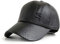Uomo Cappellino da Baseball in PU Pelle Berretto con Visiera Autunno e Inverno Moda Esterno Cappello (Nero)