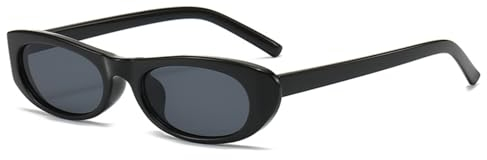 OSAGAMA Retro Schmale Katzenauge Sonnenbrille Fashion Sunglasses für Damen Herren Schwarz