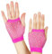 Mesh Kurze Handschuhe Party Punk Halbfinger Mesh Stretch Farbe Handschuhe Knebel Latex (Pink, ONESIZE)