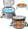 KKONHII Sac à tarte rond isotherme de 28 x 17,8 cm avec plateau à plat, empileur d'assiettes, sacs isothermes réutilisables pour aliments froids pour repas/pique-nique