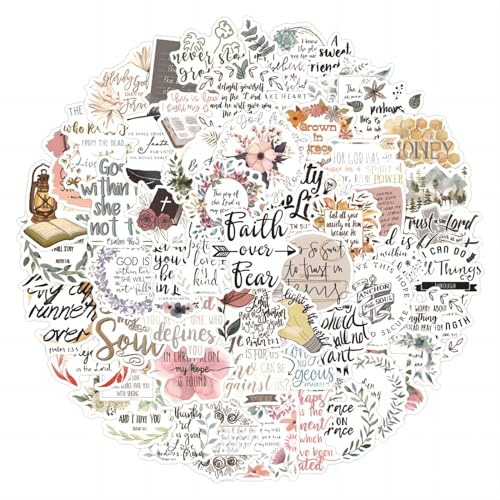 Vintage Aufkleber, Sticker Aesthetic für Wasserflaschen, Scrapbooking, Laptops,Wasserfeste Vinyl Aufkleber für Kinder Mädchen Jugendliche (Bibel)