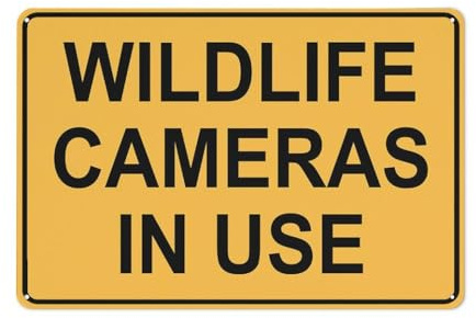 Warnschild mit Wildkameras in Gebrauch, für Zuhause, Küche, Bauernhof, Garten, Garage, Wanddekoration, 30,5 x 20,3 cm