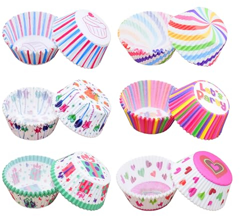 Natale Pirottini in carta per Muffin, Tulipani Pirottini Muffin Carta, Colorati Rivestimenti per Muffin Tulip, Tulip Pirottini Carta, per Cupcake, Matrimonio, Festa, Natale 300 Pezzi