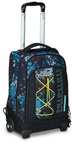 Mitama Trolley DR Scuola Desert Blue,Con Mega Scomparto e Doppia Maniglia, Nero e Blu, Scuola Elementare e Tempo Libero, Bambino Ragazzo