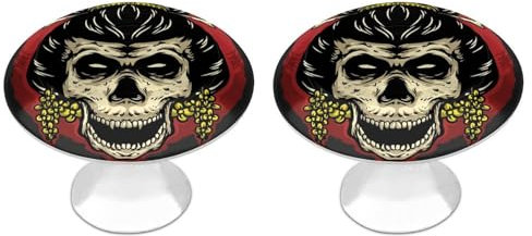 Tilivyx Türknäufe, dekorative Haarnadel, Totenkopf, Frau, 1 Stück (2 Schubladengriffe)