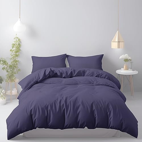 LivinEase Bettwäsche 140x200 Set - Mikrofaser Bettbezug 140x200 cm + 1 Kissenbezug 65x65 cm – Bettwäsche - Navy