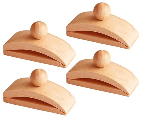 Teppichaufhänger – Wandhalterung, Stoff-Display, 4 Stück Holz-Stepp-Clips | Naturholz-Aufhängung mit Metallgewindeknöpfen, Wandaufhänger für Wandteppiche, Teppiche, Handwerk und Dekorationen