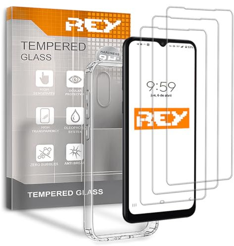 REY 3X Bildschirmschutz und Hülle für LG Velvet 5G, Gehärtetem Glas und Silikon TPU mit hoher Widerstandsfähigkeit