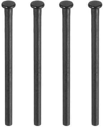 sourcing map 4pcs 4 Inch Door Hinge Pins, Removable Brushed Door Hinge Interior Hinge Security Pins for Wood Residential Door Replacement, Matte Black