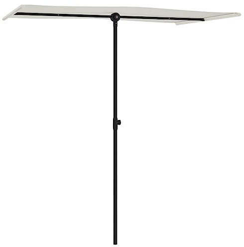 Hovothy Parasol de jardin de balcon Parasol de marché de haute qualité Design élégant et pratique, Blanc sable., 180x130x215 cm