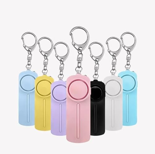 [Lot de 3] Porte-clés d'alarme avec 130 dB et lumière LED, alarme de poche, alarme personnelle, porte-clés de sécurité, auto-défense, alarme de poche