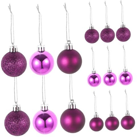 KITANDOVE 24-teiliges Satz Mit Mehrfarbigen Weihnachtskugeln Als Christbaumschmuck Glänzend Mit Glitzer Bruchsicher Für Deko