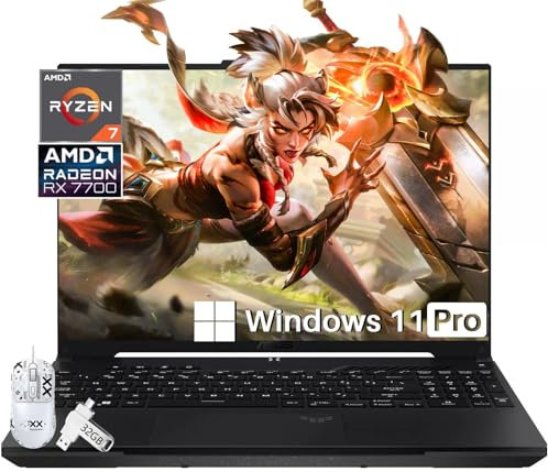 ASUS TUF A16 Gaming Laptop, 16 FHD 165Hz, Ryzen 7 7735 HS CPU, Radeon RX7700S (Beat RTX4060), 32GB DDR5, 1TB SSD, RGB Backlit Keyboard, Win11 Pro and Microsoft Office Licensed