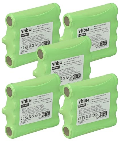vhbw 5x Battery compatible with Cobra MicroTalk PR900, PR500, 300, 80, 85, 200, 115, 110, 100 Radio, Walkie-Talkie (600 mAh, 4.8 V, NiMH)