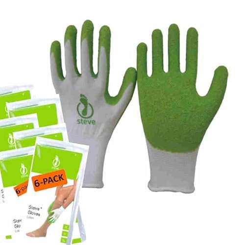 STEVE Gloves Latex Free [6-PACK] - spezielle Griffhandschuhe zum Anziehen von Kompressionsstrümpfen - in 5 Größen erhältlich | Sparpaket! (6, L)