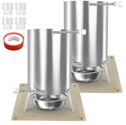 LZQ Calefacción de piscina con fuego y espiral de calefacción, estufa de piscina para exteriores, acero inoxidable, con conectores de 32/38 mm de diámetro, 28 l, barril de fuego de madera (2 unidades)