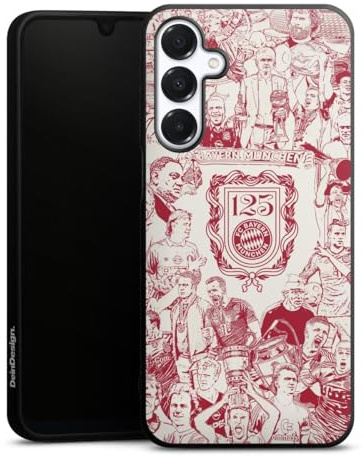 DeinDesign Premium Silikon Hülle kompatibel mit Samsung Galaxy A16 5G Handyhülle schwarz Case FCB 125 Jahre FC Bayern München Offizielles Lizenzprodukt