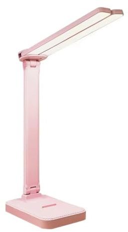 Kissmii Lampada da Scrivania A LED, Dimmerabile A 3 Livelli, Luce Notturna, Protezione Degli Occhi, Ricaricabile Tramite USB, Pieghevole, Rosa