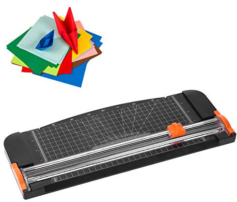 Capacité de Coupe Précise, Coupe-Polyvalent pour Coupons, Papier Créatif et Photos, avec Protection de Sécurité Automatique et Règle Latérale