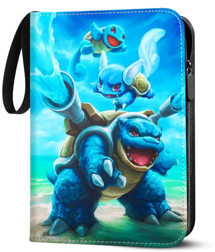 Sammelkarten Album für pokemon Karten,900 Karten Kapazität Karten Sammelalbum,PU Tragbar Wasserdicht Karten Sammelhalter Heft Ordner Buch,50 Pcs Seite