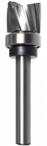 Sinoprotools Fraise hélicoïdale 8 mm tige VHM, fraise à rainurer en spirale à 3 flûtes, diamètre de coupe 19 mm, longueur de coupe 16 mm, fraise à profiler affleurante pour bords en bois affleurant